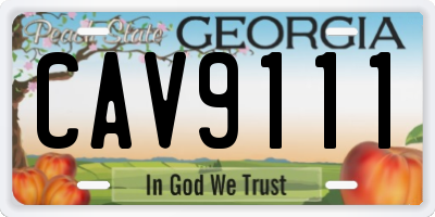 GA license plate CAV9111