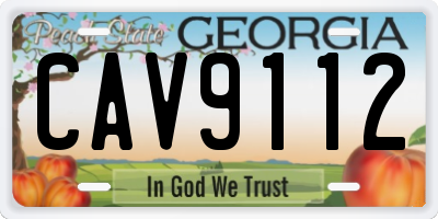 GA license plate CAV9112