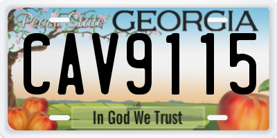 GA license plate CAV9115