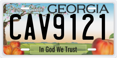 GA license plate CAV9121