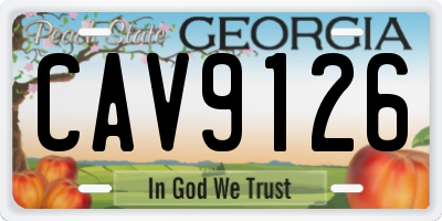 GA license plate CAV9126