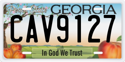 GA license plate CAV9127