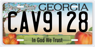 GA license plate CAV9128