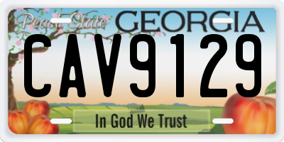 GA license plate CAV9129