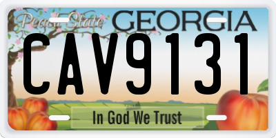 GA license plate CAV9131