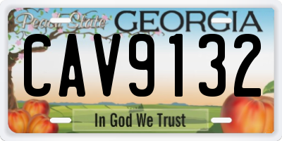 GA license plate CAV9132