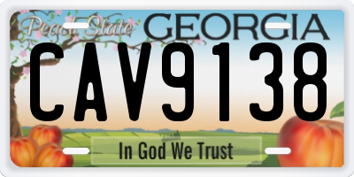 GA license plate CAV9138