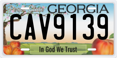 GA license plate CAV9139