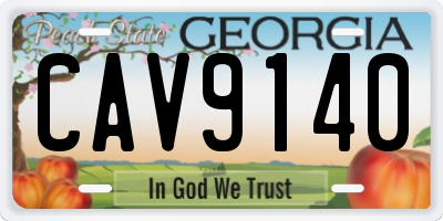 GA license plate CAV9140