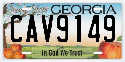 GA license plate CAV9149