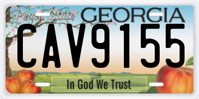 GA license plate CAV9155