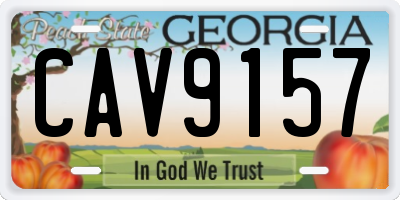 GA license plate CAV9157