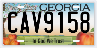 GA license plate CAV9158