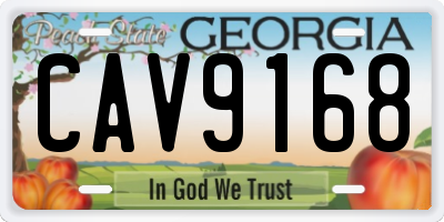 GA license plate CAV9168