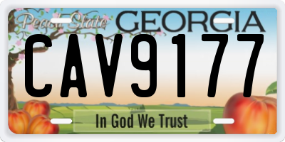 GA license plate CAV9177