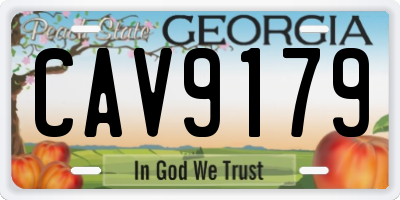 GA license plate CAV9179