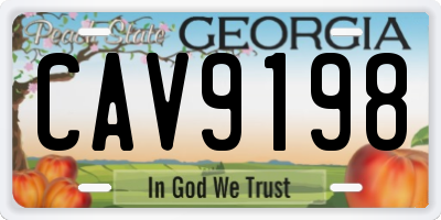 GA license plate CAV9198