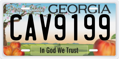 GA license plate CAV9199