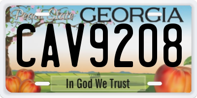 GA license plate CAV9208