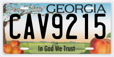 GA license plate CAV9215