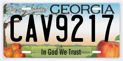 GA license plate CAV9217