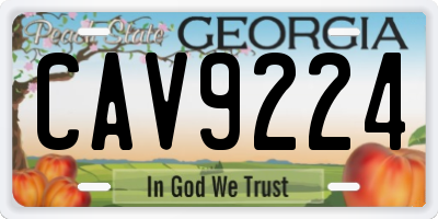 GA license plate CAV9224