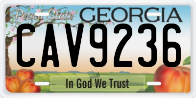 GA license plate CAV9236