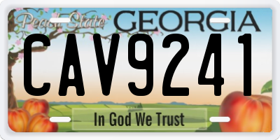 GA license plate CAV9241