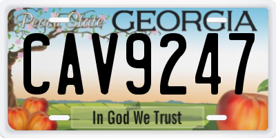 GA license plate CAV9247