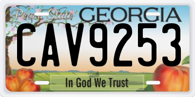 GA license plate CAV9253
