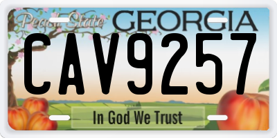 GA license plate CAV9257