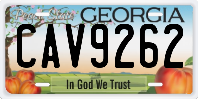 GA license plate CAV9262