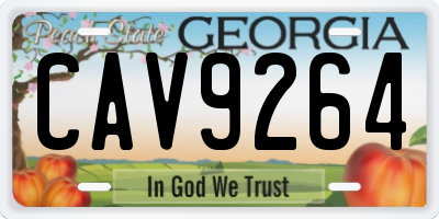 GA license plate CAV9264