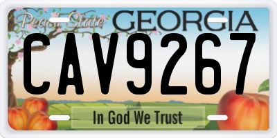GA license plate CAV9267