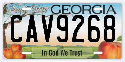 GA license plate CAV9268