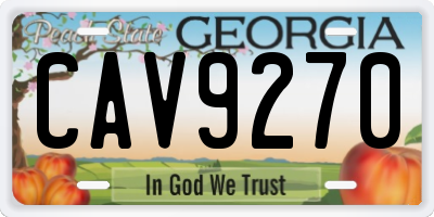 GA license plate CAV9270