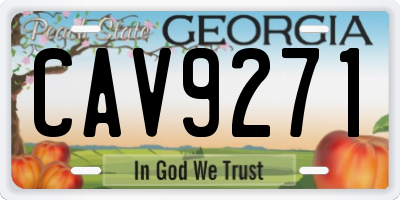 GA license plate CAV9271