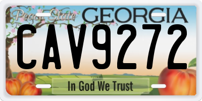 GA license plate CAV9272