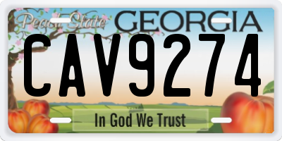 GA license plate CAV9274