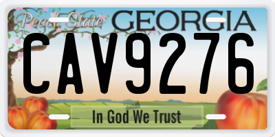 GA license plate CAV9276