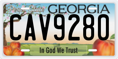GA license plate CAV9280