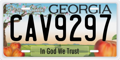 GA license plate CAV9297