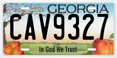 GA license plate CAV9327