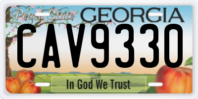 GA license plate CAV9330