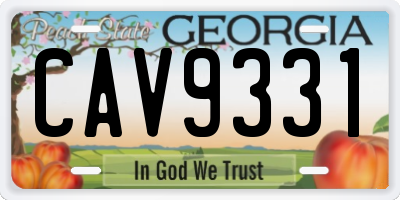 GA license plate CAV9331