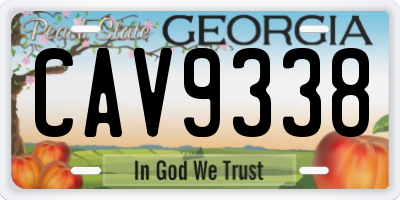 GA license plate CAV9338