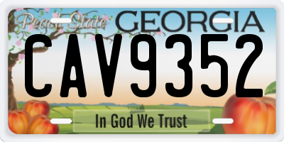 GA license plate CAV9352