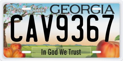GA license plate CAV9367