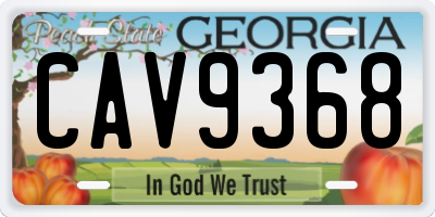GA license plate CAV9368