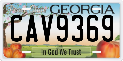 GA license plate CAV9369
